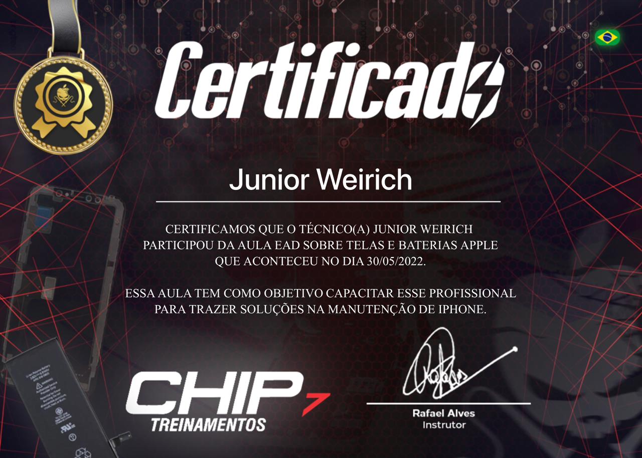 Certificado IPX - Especialização em reparo Apple 3