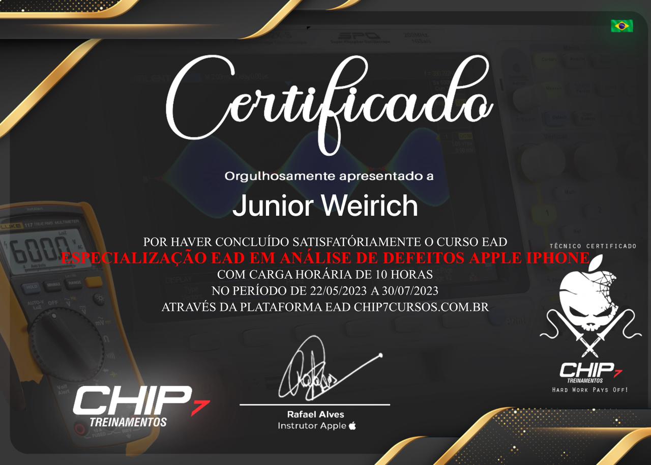 Certificado IPX - Especialização em reparo Apple 8